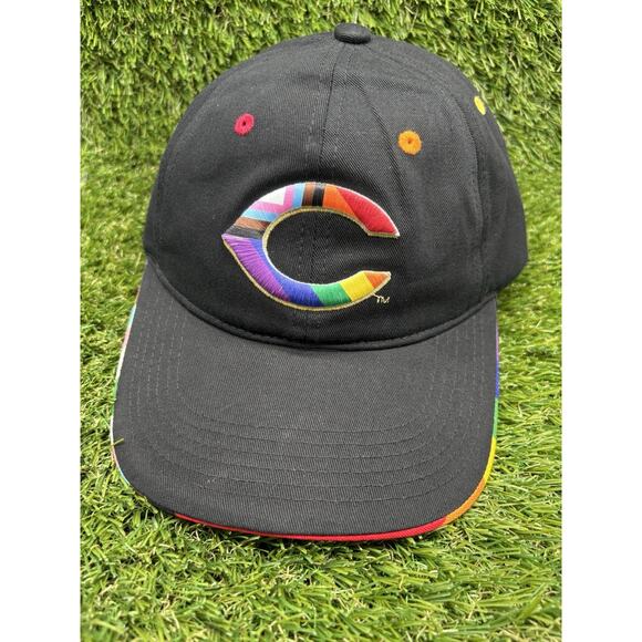 Cincinnati Black Rainbow Hat Cap Strap Back Pride Mens Adjustable MLB Baseball - Picture 1 of 7